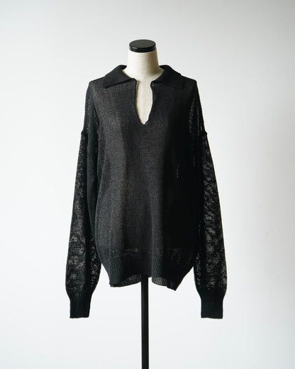 WASHI PAPER POLO SWEATER