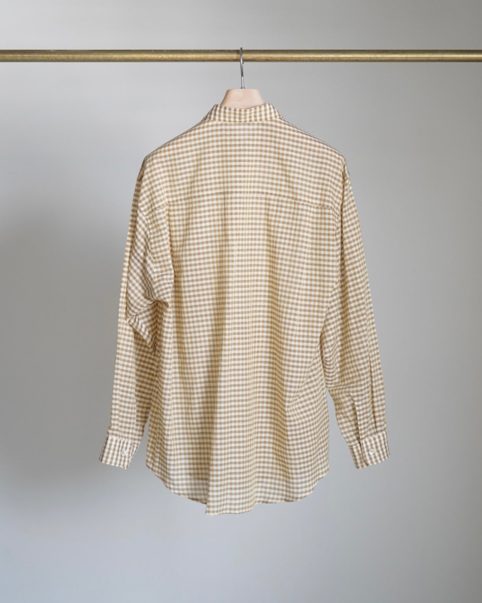AIRY LIGHT COTTON CHECK BIG SHIRT