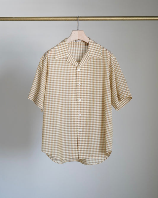 AIRY LIGHT COTTON CHECK HALF SLEEVED SHIRT