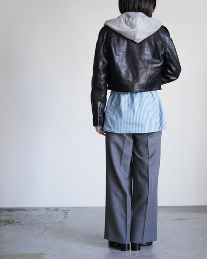 LAMB LEATHER CROPPED RIDERS JACKET