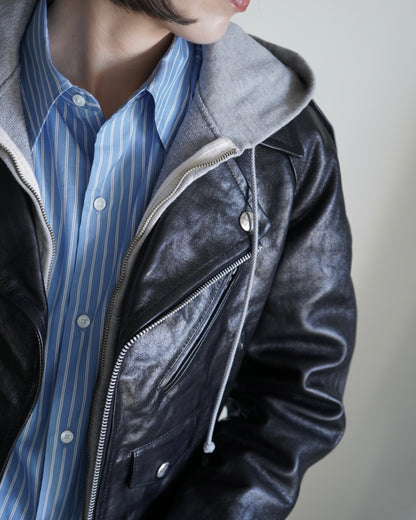 LAMB LEATHER CROPPED RIDERS JACKET