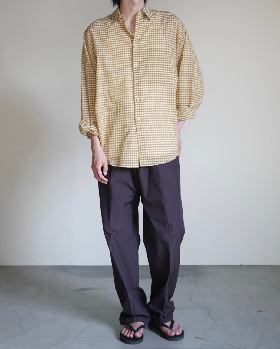 AIRY LIGHT COTTON CHECK BIG SHIRT