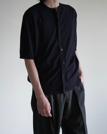 GIZA HIGH GAUGE KNIT HALF SLEEVED CARDIGAN