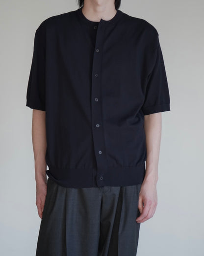 GIZA HIGH GAUGE KNIT HALF SLEEVED CARDIGAN