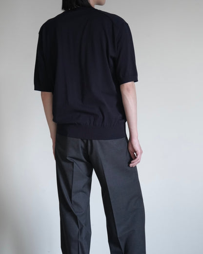 GIZA HIGH GAUGE KNIT HALF SLEEVED CARDIGAN