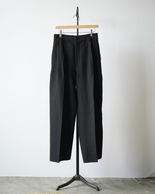 CRAPE DOUBLE PLEATED WIDE TROUSERS