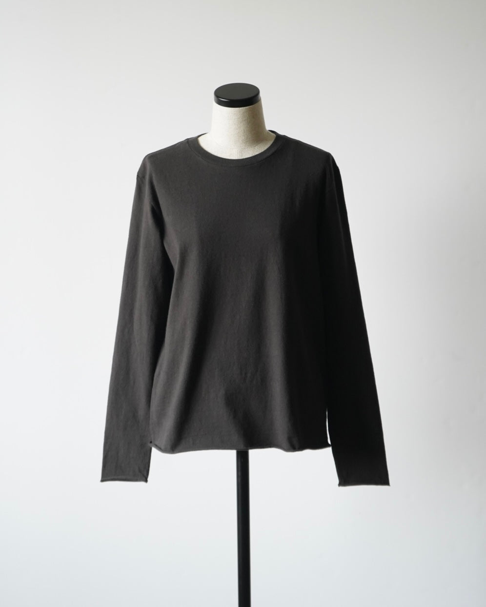 BRUSHED ORGANIC COTTON JERSEY L/S TEE
