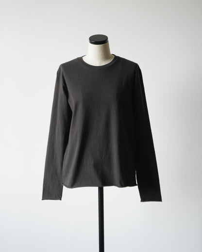 BRUSHED ORGANIC COTTON JERSEY L/S TEE