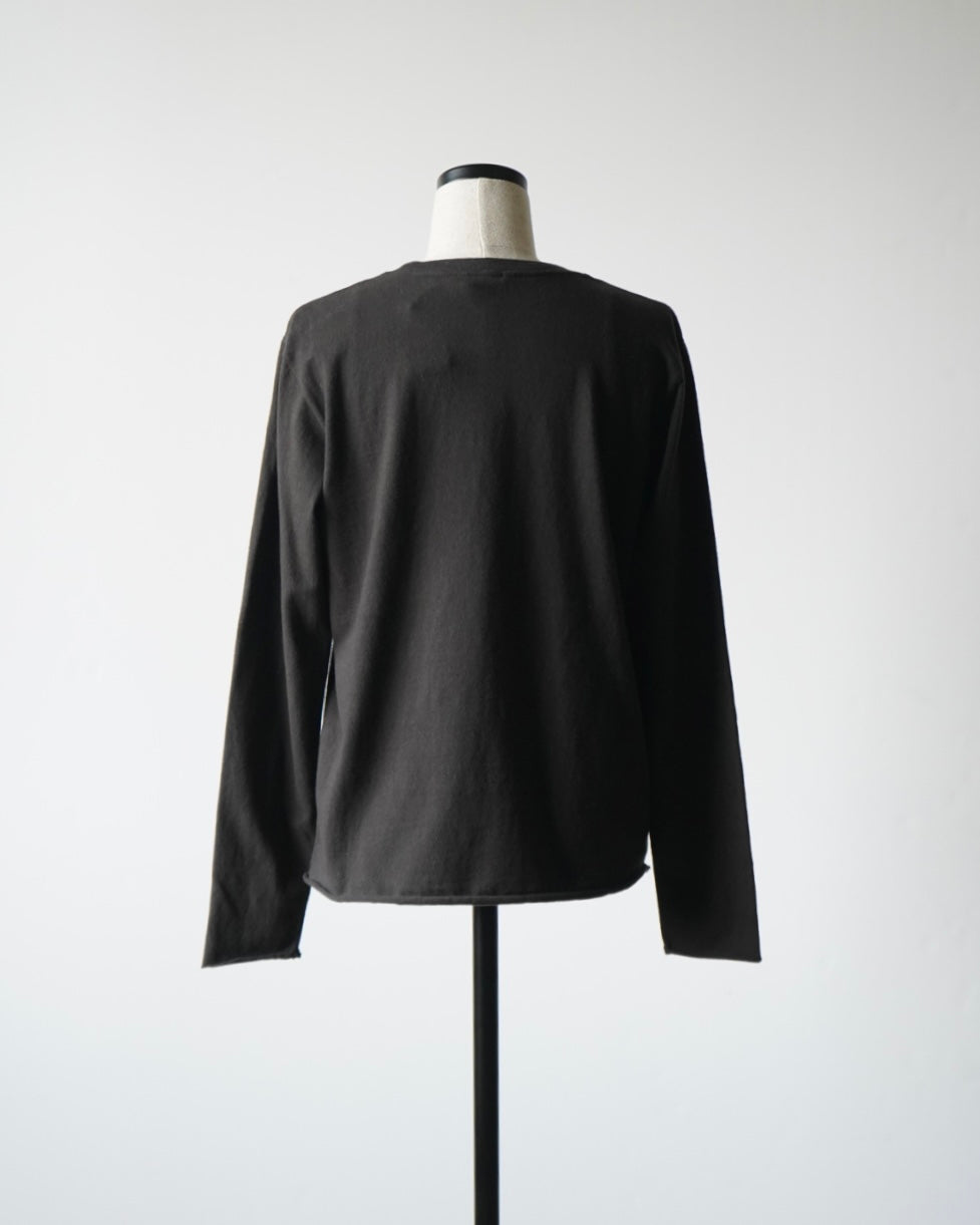 BRUSHED ORGANIC COTTON JERSEY L/S TEE