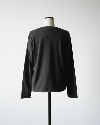 BRUSHED ORGANIC COTTON JERSEY L/S TEE