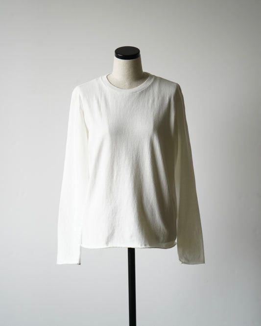 BRUSHED ORGANIC COTTON JERSEY L/S TEE