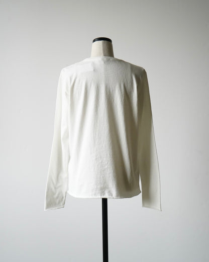 BRUSHED ORGANIC COTTON JERSEY L/S TEE