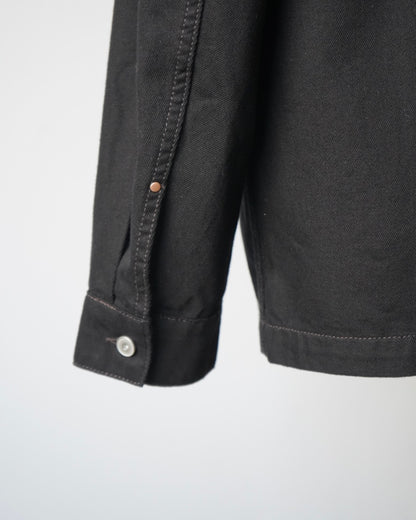 WORKWEAR OVERSHIRT WITH LEATHER COLLAR