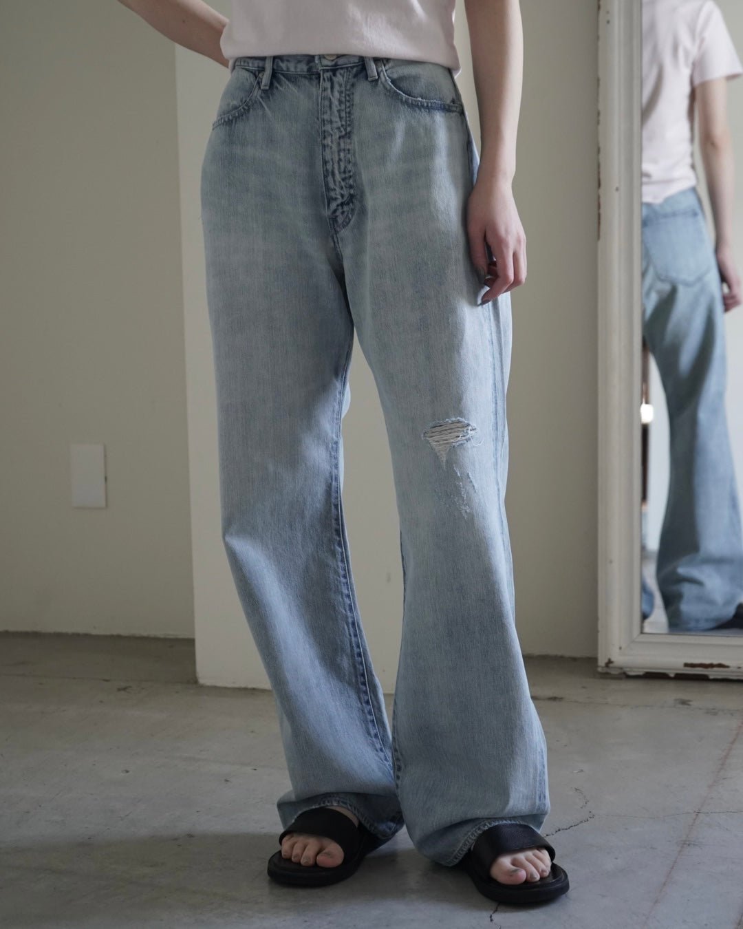 FADED SELVEDGE LIGHT DENIM PANTS