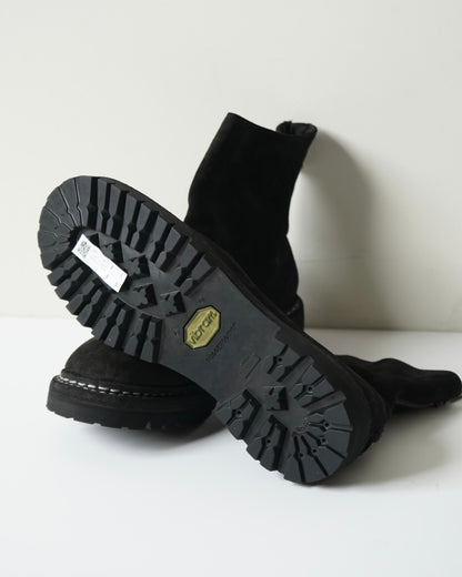 796V_N CALF REVERSE,LINED BACK ZIP BOOTS,SOLE RUBBER