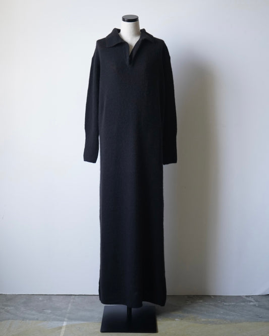 カシミヤ製品染 スキッパーニットドレス
