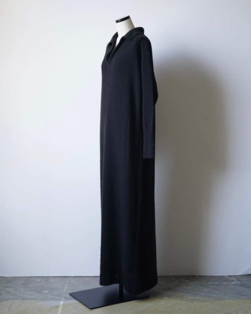 カシミヤ製品染 スキッパーニットドレス