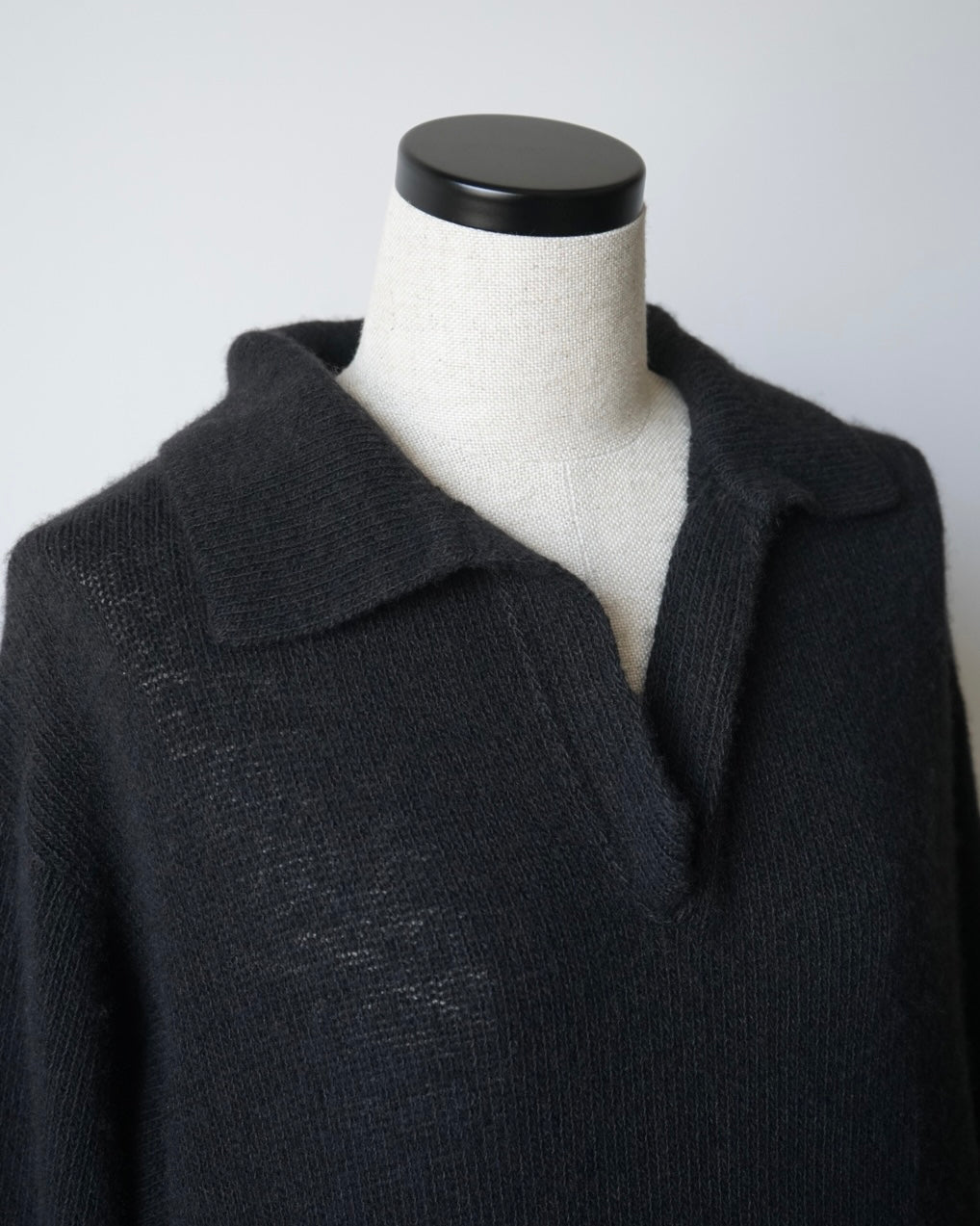 カシミヤ製品染 スキッパーニットドレス