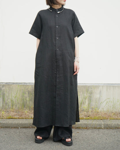 LINEN MAXI SHIRT DRESS