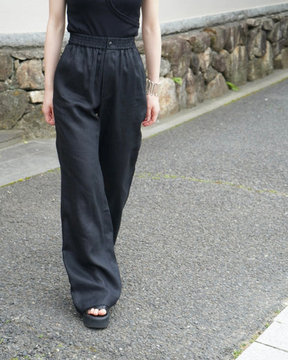 LINEN WIDE-LEG PANTS