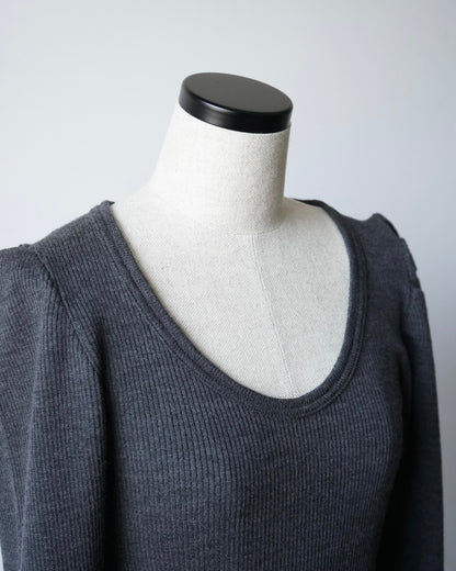 RIB STITCH U-NECK UNDERWEAR