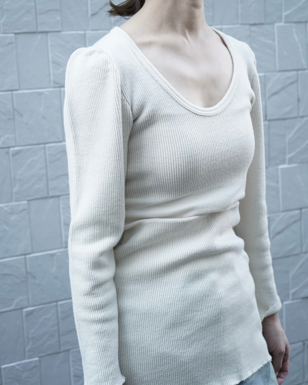 RIB STITCH U-NECK UNDERWEAR