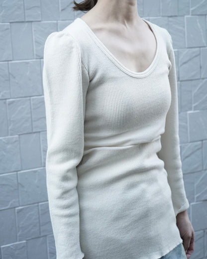 RIB STITCH U-NECK UNDERWEAR
