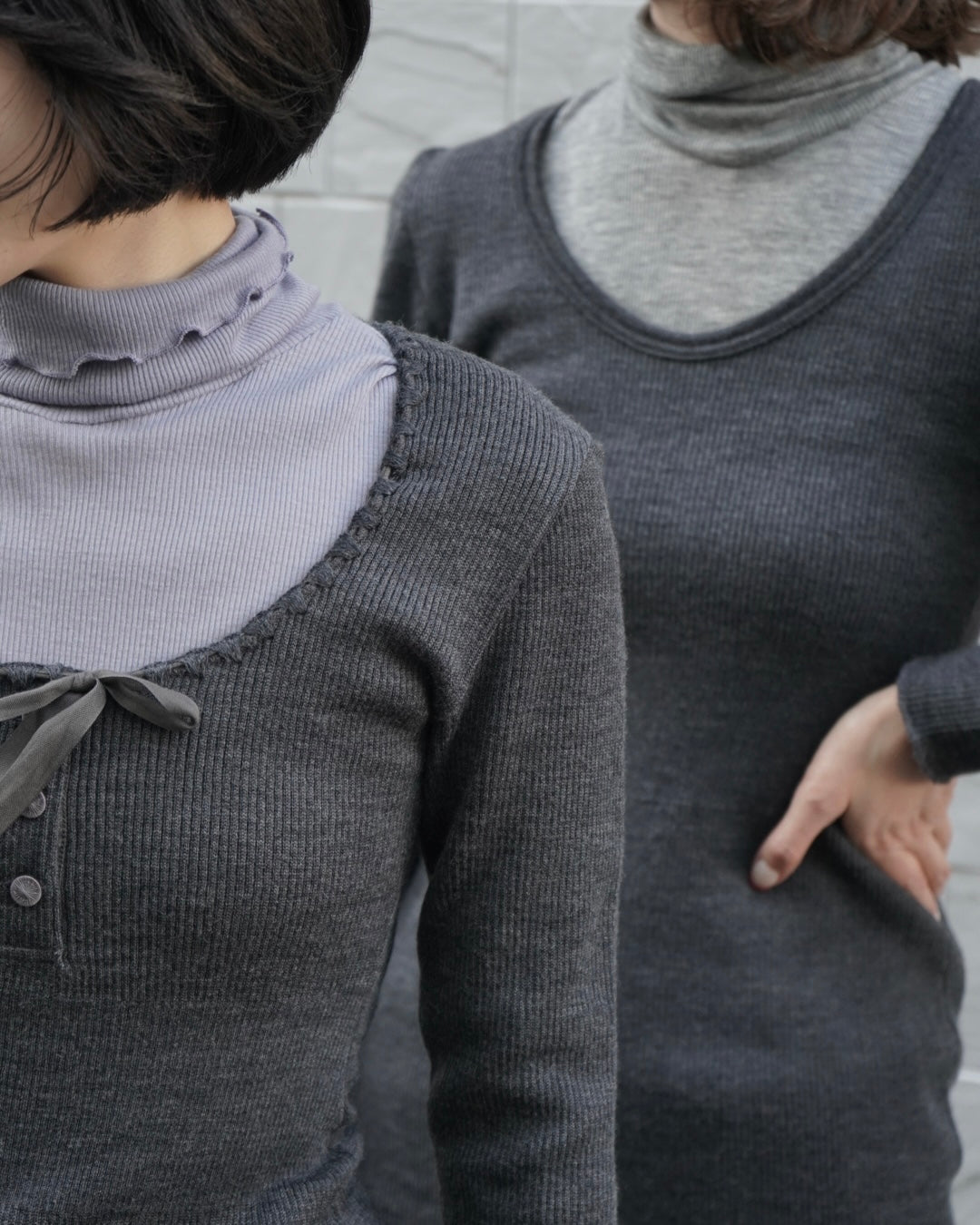 RIB STITCH U-NECK UNDERWEAR