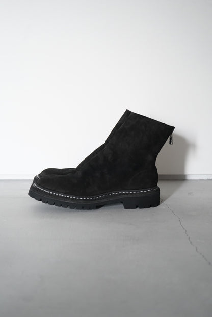 796V_N CALF REVERSE,LINED BACK ZIP BOOTS,SOLE RUBBER