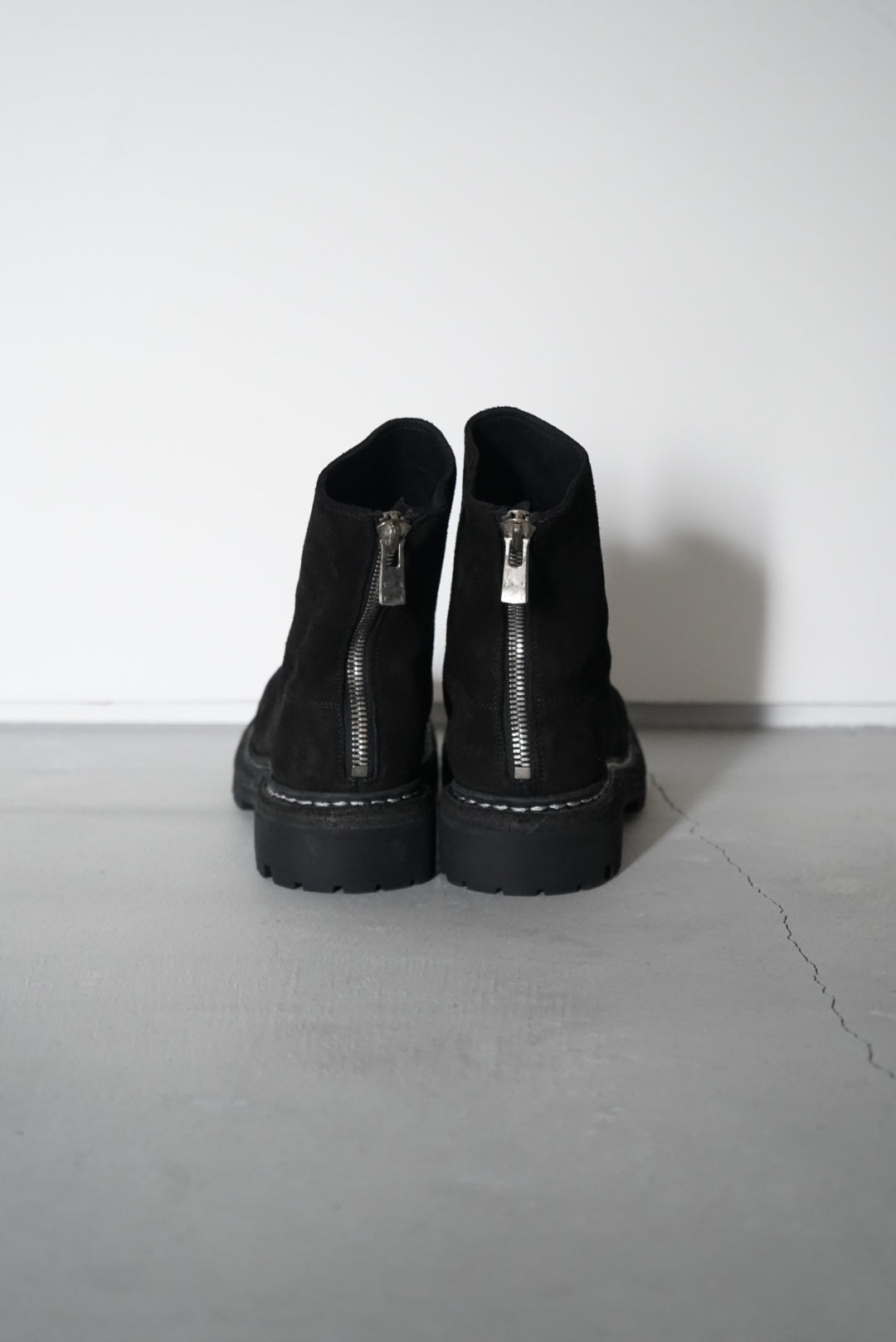 796V_N CALF REVERSE,LINED BACK ZIP BOOTS,SOLE RUBBER – イデアル