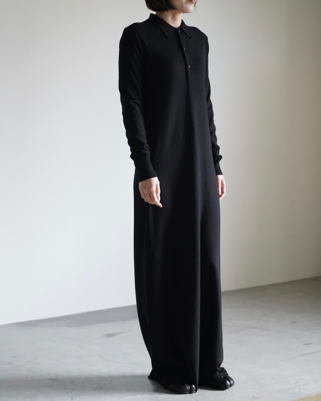 ウールニットポロドレス
