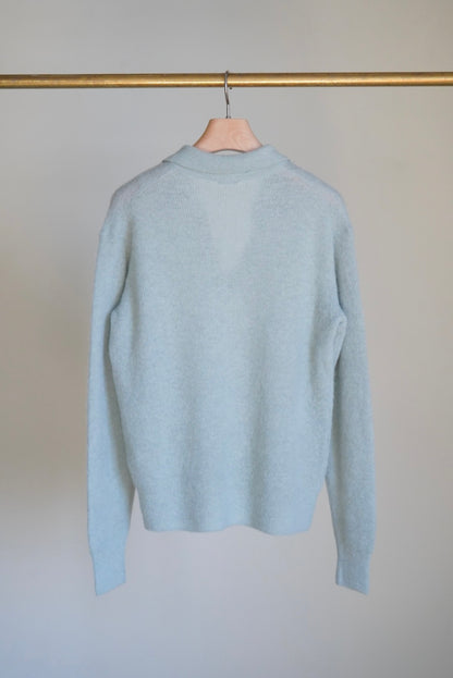 BABY SURI ALPACA SHEER KNIT SKIPPER POLO