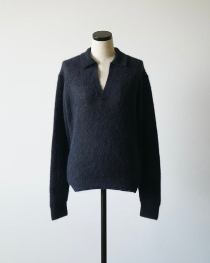 BABY SURI ALPACA SHEER KNIT SKIPPER POLO