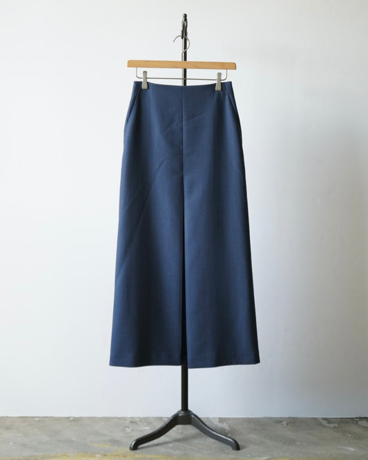 TENSE WOOL DOUBLE CLOTH SLIT SKIRT