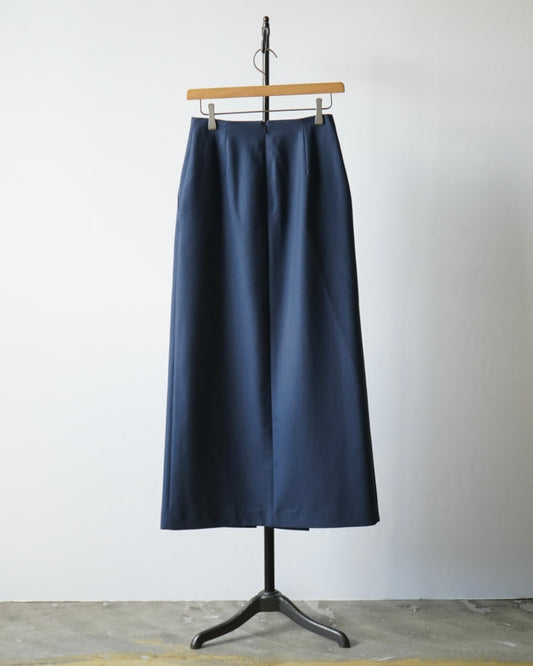 TENSE WOOL DOUBLE CLOTH SLIT SKIRT
