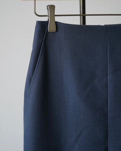 TENSE WOOL DOUBLE CLOTH SLIT SKIRT