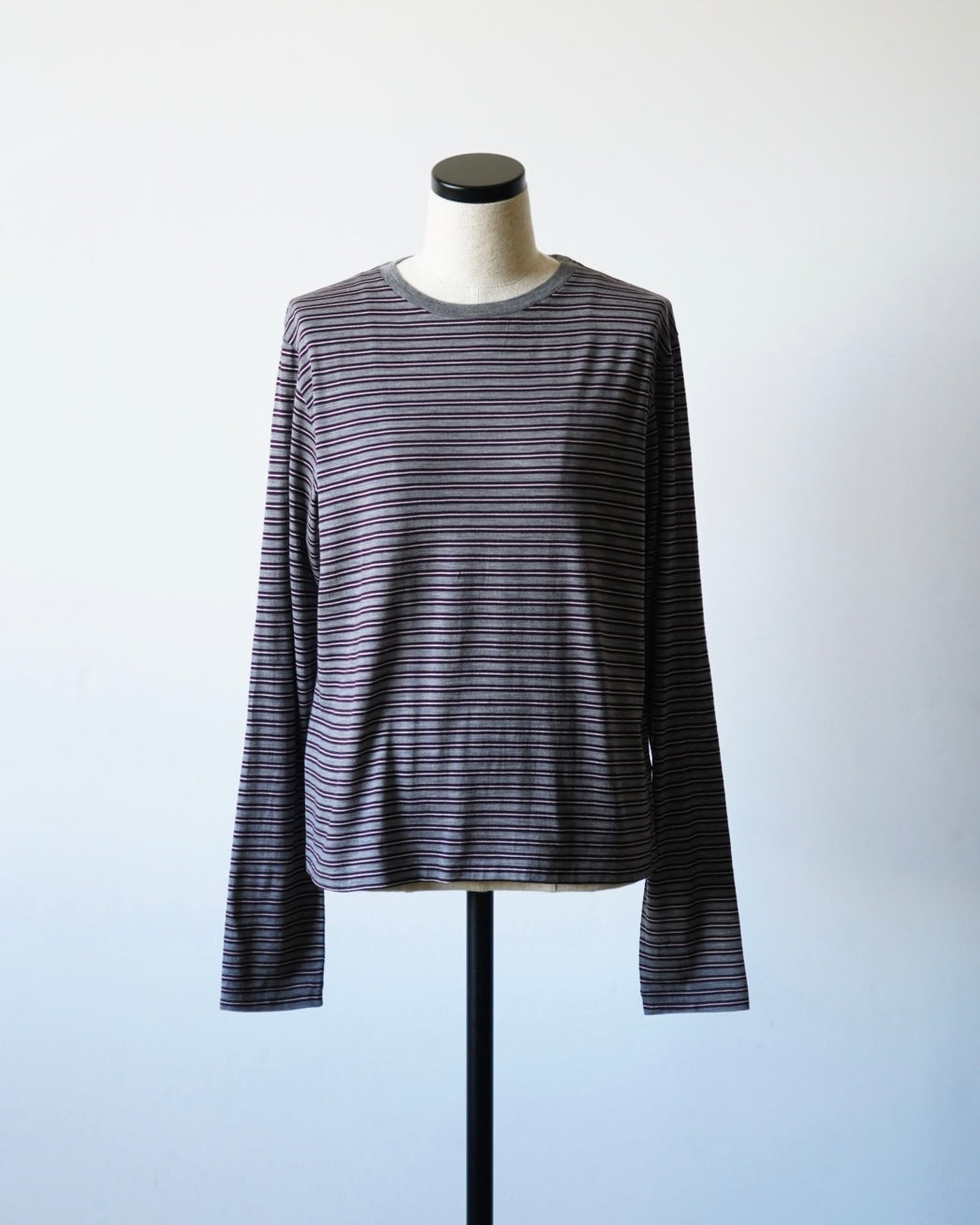 SOFT SMOOTH WOOL STRIPE JERSEY L/S TEE
