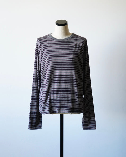 SOFT SMOOTH WOOL STRIPE JERSEY L/S TEE
