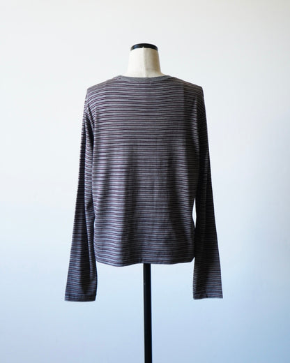 SOFT SMOOTH WOOL STRIPE JERSEY L/S TEE