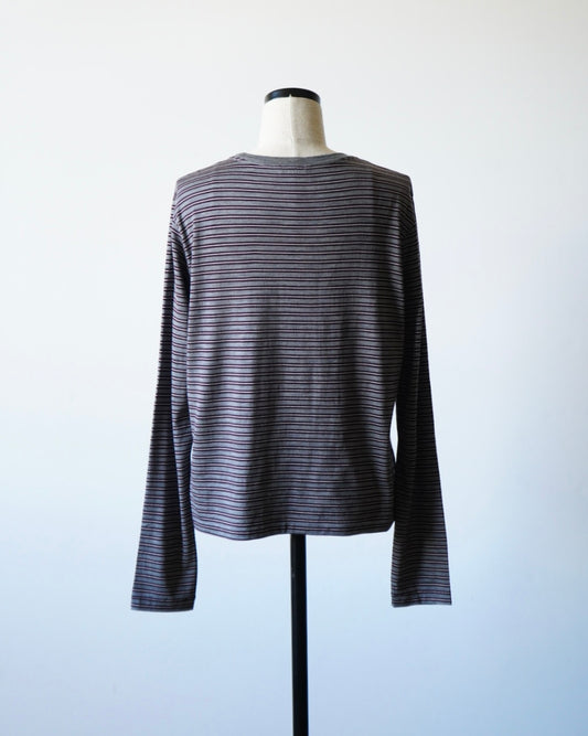 SOFT SMOOTH WOOL STRIPE JERSEY L/S TEE