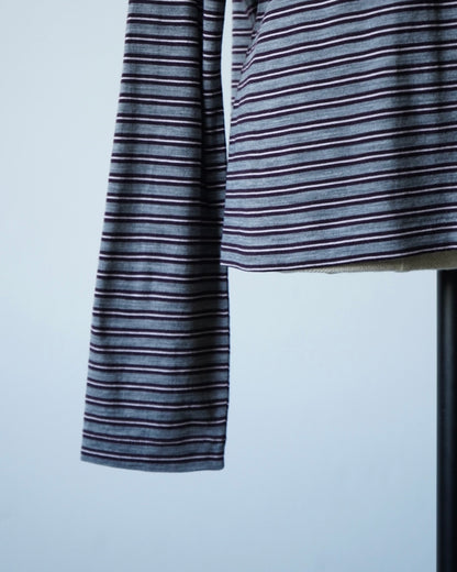 SOFT SMOOTH WOOL STRIPE JERSEY L/S TEE