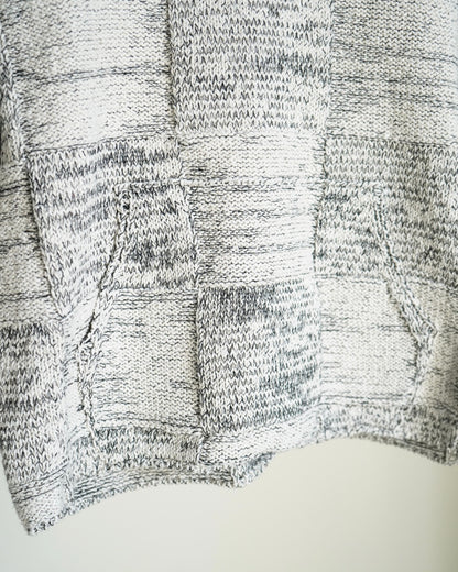 STRUCTURED COTTON LINEN PANEL KNIT P/O PARKA