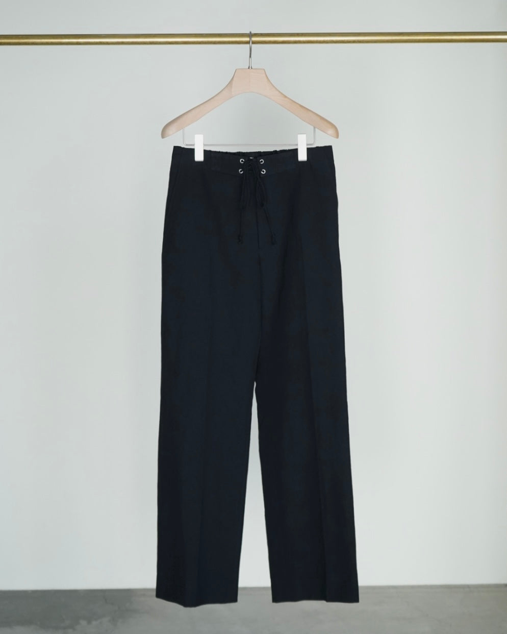 WOOL COTTON LINEN OX DRAWSTRING PANTS