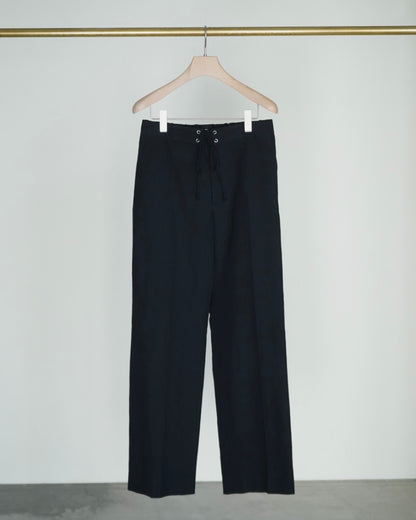 WOOL COTTON LINEN OX DRAWSTRING PANTS
