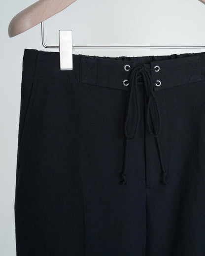 WOOL COTTON LINEN OX DRAWSTRING PANTS