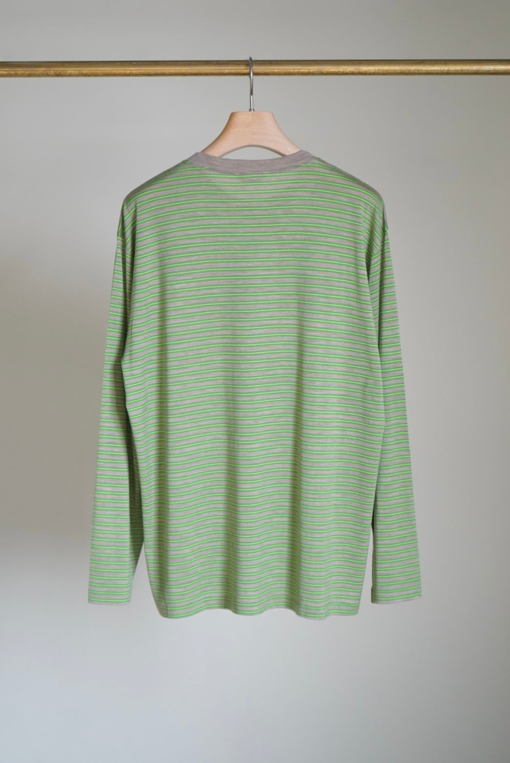 SOFT SMOOTH WOOL STRIPE JERSEY L/S TEE