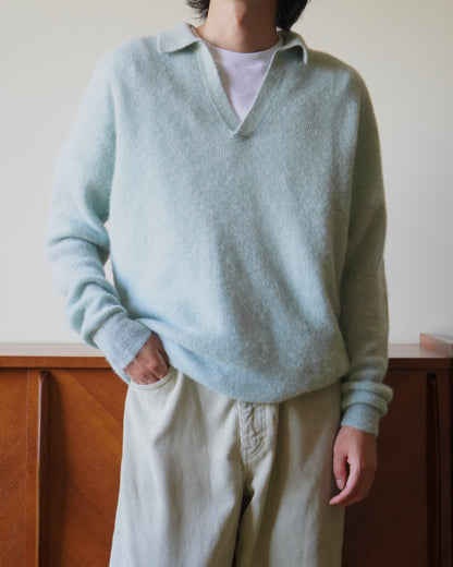 BABY SURI ALPACA SHEER KNIT SKIPPER POLO