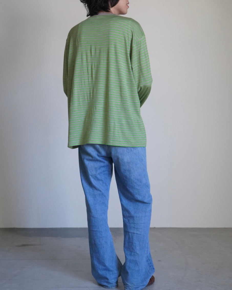 SOFT SMOOTH WOOL STRIPE JERSEY L/S TEE