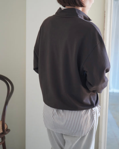 SUPER HIGH GAUGE SWEAT HALF ZIP P/O
