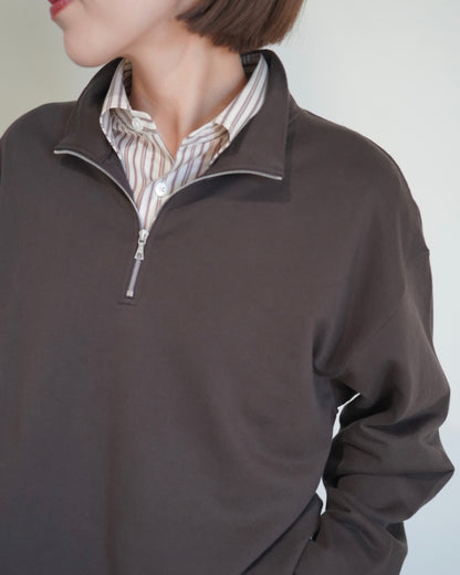SUPER HIGH GAUGE SWEAT HALF ZIP P/O